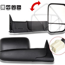 OCPTY Towing Mirrors with Power Heated Left Right Side Tow Mirrors Compatible with 1998-2001 for Dodge Ram 1500/2500/3500 Truck with Black housing