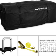 ARKSEN Water Proof Cargo Bag, Cargo Net, Heavy Duty 304 Stainless Steel Hitch Tightener Anti-Rattle Stabilizer, 16FT Ratchet Lashing Straps Combo Set