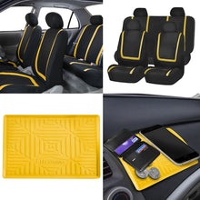 FH Group FB032102 Unique Flat Cloth Pair Set Seat Covers w. 2 Detachable Headrests,Gray/Black- Fit Most Car, Truck, SUV, or Van