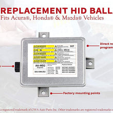 HID Xenon Headlight Ballast - Replaces 33119-S0K-A10, 33109-S0K-A02, W3T10471, W3T14371, 33119S0KA10 - Compatible with Mazda 3, Acura & Honda Vehicles TL, TSX, S2000 - Model Years 2002 - 2008