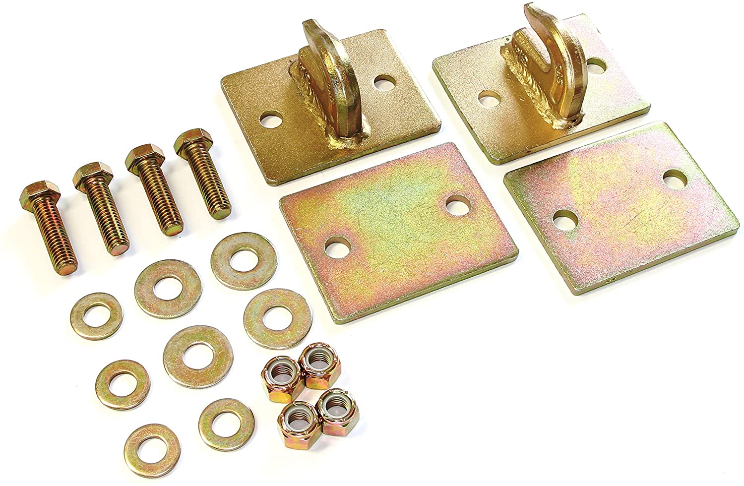 (Pack of 3) 5/16in Bolt On Grab Hook Mount with Backer Plate - Complete Hardware Included