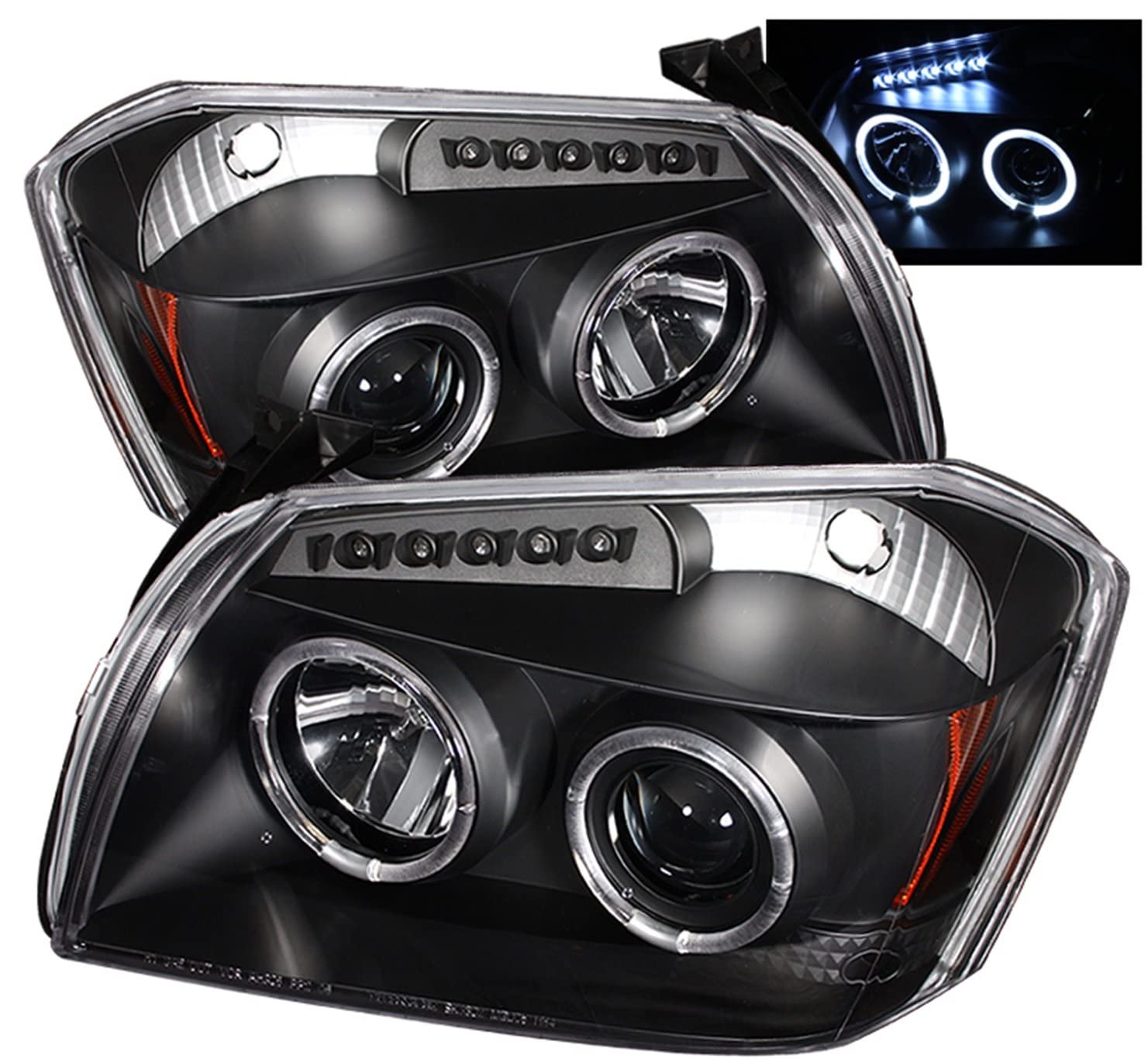 Spyder Auto 5009876 LED Halo Projector Headlights Black/Clear