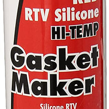 Dynatex 49272 Low Volatile RTV Silicone Gasket Maker, 0 to 650 Degree F, 8 oz Automatic Can, Red