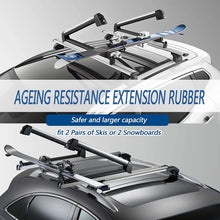 Richeer 21 inch Ski & Snowboard Roof Racks Universal for 2 Pairs Skis/2 Snowboards, Resistant to -60°C, Lockable Mount of Aviation Aluminum, Snow Sport Carrier fit Wing/Oblate/Square Crossbars