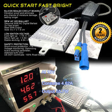 55W Heavy Duty Fast Bright H4 9003 8000K Bi-Xenon Dual Beams AC HID Bulbs bundle with 55W AC Digital Slim Ballast H4/HiLo for 12V NON-CANBUS Vehicles (Iceberg)
