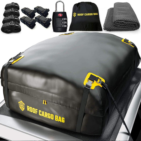 Car Top Carrier Roof Bag 15 or 20 Cubic +Protective Mat +Easy to Install