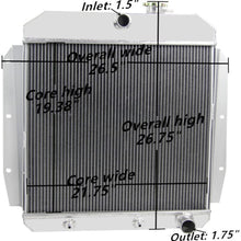 Primecooling 55MM 3 Row Core Aluminum Radiator for Chevrolet GMC Trucks Pickup 1955-1959