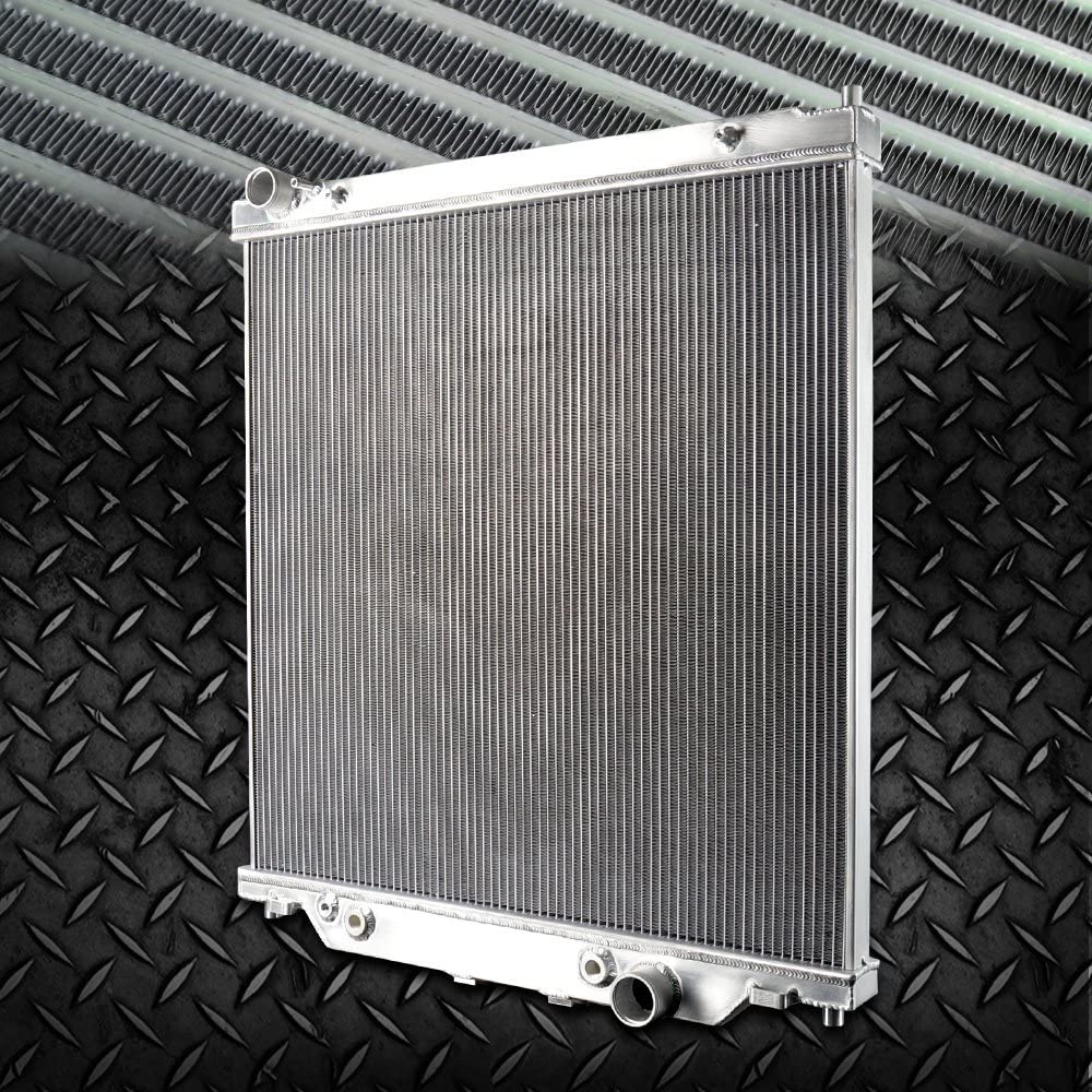 2 Row Core Aluminum Racing Radiator Stop Leak Compatible For FORD F250 F350 F450 6.0L Powerstroke 2003 2004 2005 2006 2007 AT/MT