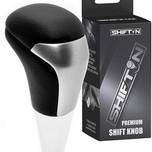 SHIFTIN Black Leather Gray Chrome Gear Shift Knob fit for Toyota Land Cruiser Fortuner Tundra and Lexus LX (Black Leather / Gray Chrome)