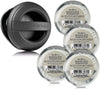 5 Pc Set - Bath & Body Works Scentportable Black Rubber Clip & 4 Mahogany Teakwood Refills