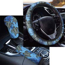 Babrukda Car Interior Accessiores for Women - 15 Inch Adjustable Streering Wheel Cover+Auto Gear Shift Knob Cover+Handbrake Cover Set Mandala Flower Non-Slip Soft Fit Most Cars Sedan SUV Van Truck