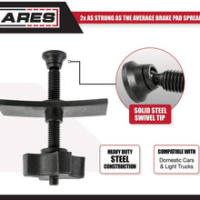 ARES 18028 - Heavy Duty Brake Pad Spreader - Built-in Comfort Tightening Knob - Heavy-Duty Steel Construction - Solid Steel Swivel Joint for Precise and Even Compression