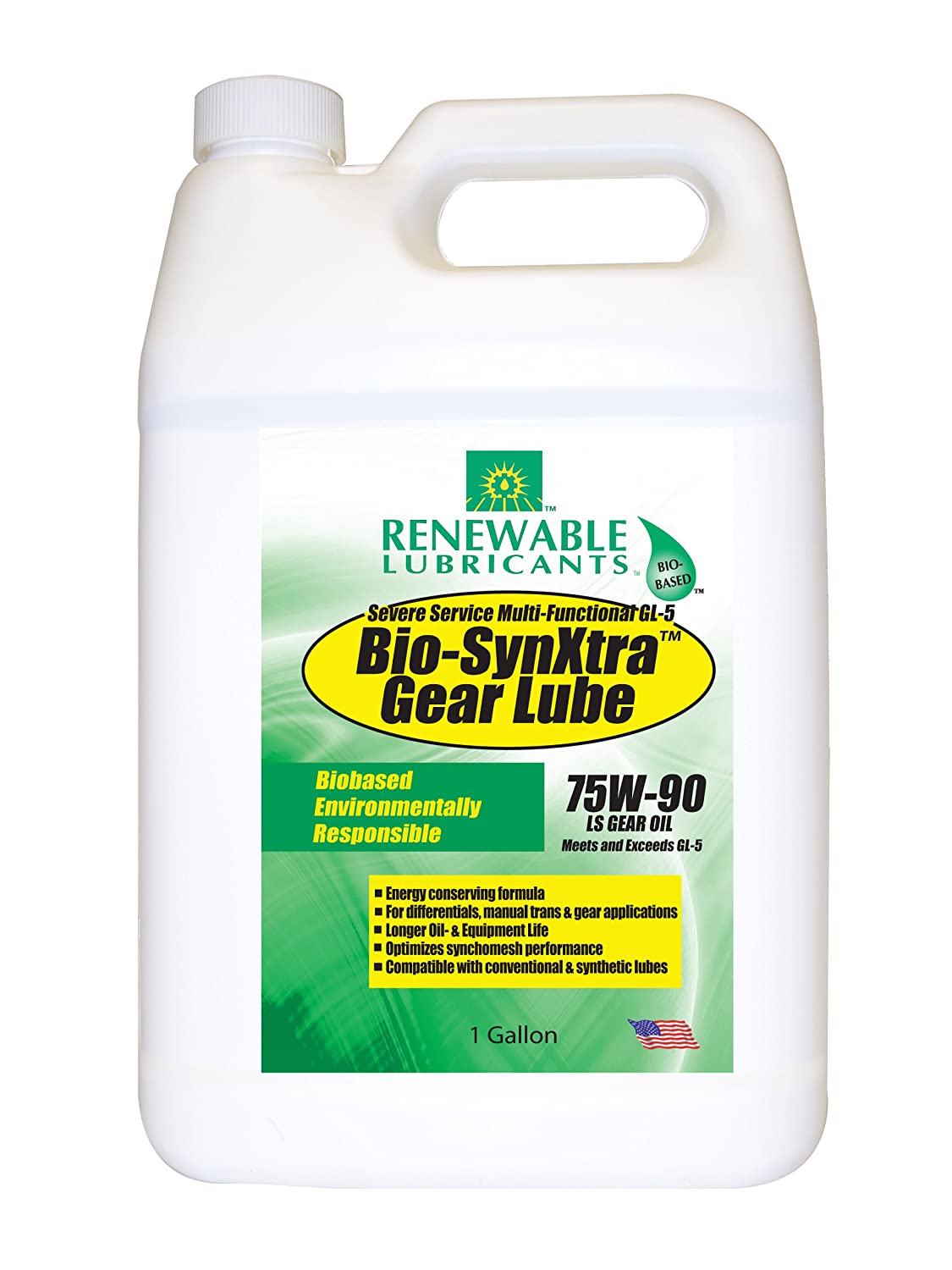 Renewable Lubricants Bio-SynXtra GL-5 LS Gear Lubricant, 1 Gallon Jug