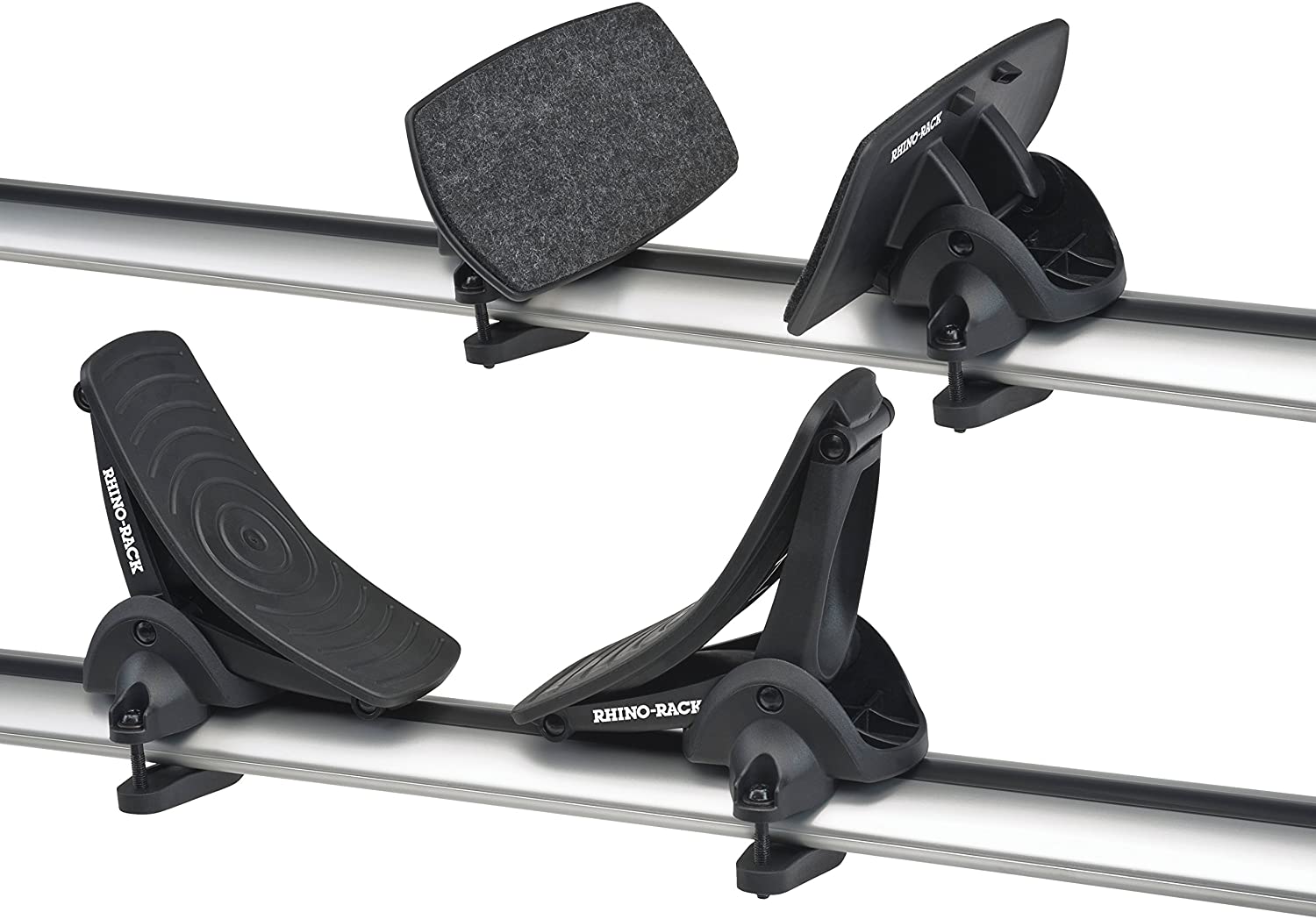 Rhino-Rack Nautic 570 Series Kayak/Canoe Carrier, Includes 2 x Tie Down Straps and 2 x Rapid Straps w/ Unique Buckle Protector