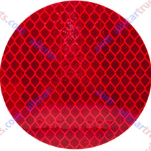3" Inch Round DOT-SAE Amber/Red High Visibility Reflective Stick-On Prism Reflector | Strong Adhesive/Weatherproof | Trailer Camper RV Flatbed Fender Property Boat Marine (Red, Qty 4)