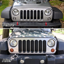 E-cowlboy 7PCS Front Grill Mesh Inserts Clip-in Grille Guard for 2007~2017 Jeep Wrangler JK JKU Unlimited Rubicon Sahara (Matte Black)