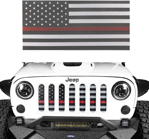 V8 GOD American Flag Jeep Grille Mesh Grill Insert Old Glory W/Red Stripe for Jeep Wrangler JK 2007-2018 Unlimited