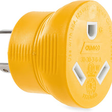Camco PowerGrip Durable Electrical Adapter - Easy Grip for Simple and Safe Use, 30 AMP Male 15 AMP Female (55233), Yellow|Yellow