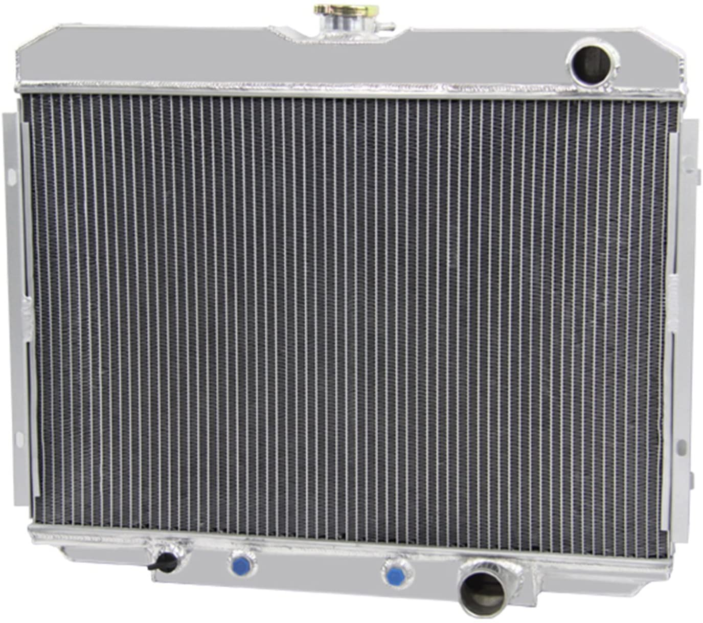 Primecooling 56MM 3 Row Core Aluminum Radiator for Fairlane Ranchero Mustang XR-7, Cougar V8 1967-70 (24