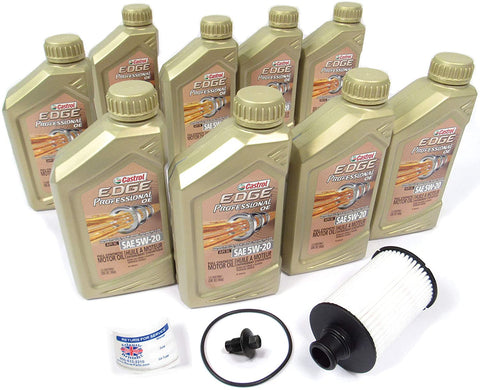 Oil Change Kit With Mahle Oil Filter LR011279, Castrol Edge Professional 5W-20 Oil & Reminder Sticker, For LR4/Discovery 4, Range Rover Sport and Full Size