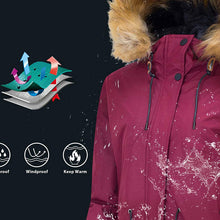 Wantdo Women's Waterproof Ski Jacket Hooded Snow Coat Mountain Fleece Parka