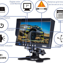 7" Wired Rear View Backup Reverse Side View Camera System Night Vision for Tractor, Truck, Forklift, Heavy Equipment, EXCAVTOR, Skid Steer, Pickup, Van