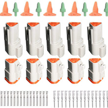 VonSom 3 Pin Way Plug Connector 14-20 AWG 13 Amps Wedge Lock Male Female IP67 Waterproof Electrical Wire Cable Receptacle Lock Connector Plug Socket for Motorcycle Scooter Car Truck Boats, 5 Sets