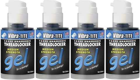 Vibra-TITE 125 Removable Medium Strength Gel Anaerobic Threadlocker, 35 ml Pump, Blue (Fоur Paсk)