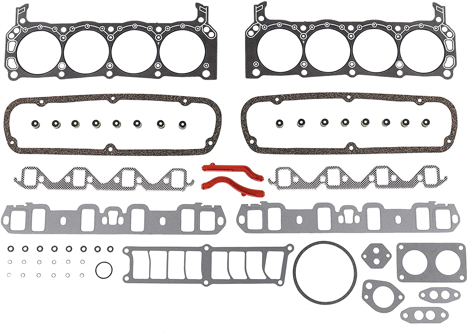 DNJ HGS4201 Graphite Head Gasket Set for 1987-1989 / Ford/Bronco, E-150 Econoline, E-150 Econoline Club Wagon, E-250 Econoline, F-150, F-250/5.0L / OHV / V8 / 16V / 302cid