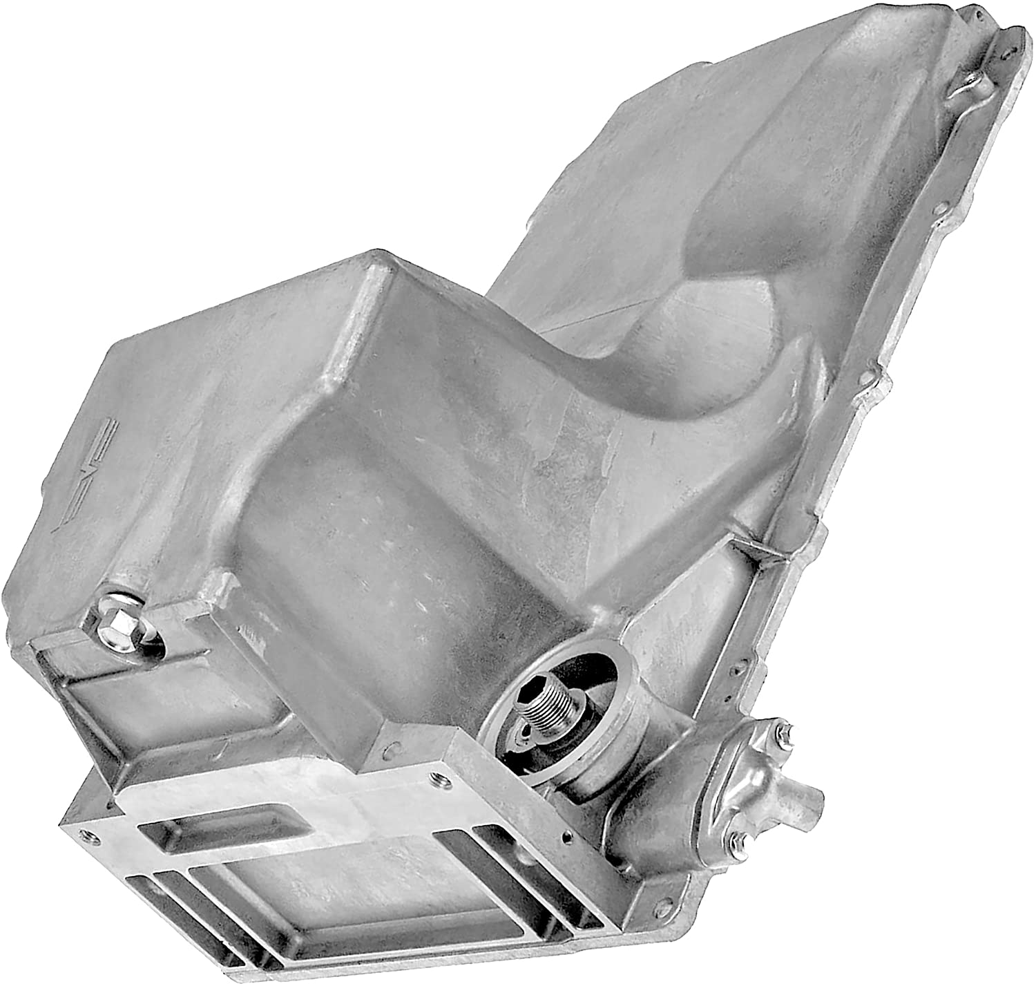 APDTY 375246 Engine Oil Pan Aluminum Assembly w/Drain Plug Fits 4.8L 5.3L 6.0L Escalade Avalanche Silverado Tahoe Express Van Denali Sierra Savana Yukon Hummer H2 (Replaces 12579273, 11562588, GMP53A)