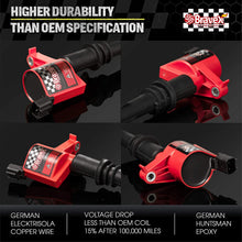 Bravex High Performance Professional Straight Boot Ignition Coils 8 Pack For Ford F150 Mercury Lincoln V8 V10 4.6L 5.4L 6.8L Compatible with DG511 C1541 FD508