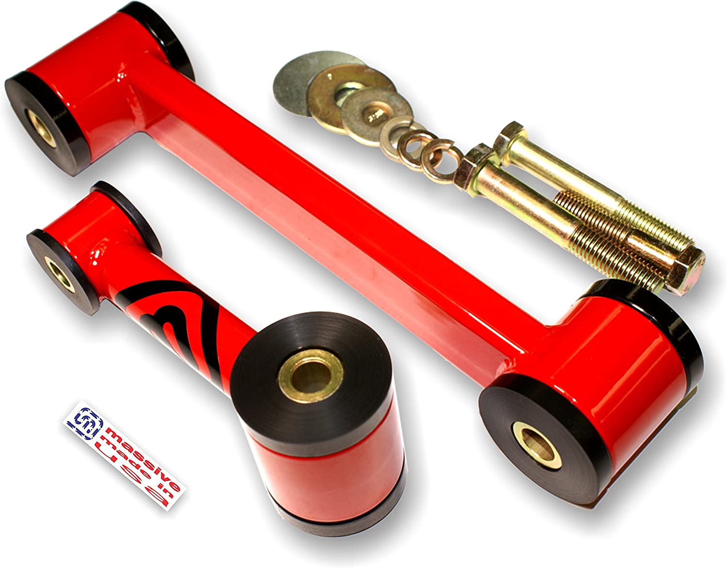 6 Color choices - USA MADE - Massive Motor Engine Mounts 2 pc Set Compatible w/Dodge NEON SRT 4 Turbo Solid Upper Lower 2.4 03-05 PT Cruiser Turbo GT (Super Gloss Black)
