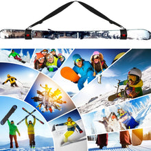 4 Packs Thick and Strong Ski Straps Black Ski Carrier Strap Adjustable Shoulder Carrier Lash Handle Straps with Cushioned Fastener Tape Strap Loop for Adults Kids
