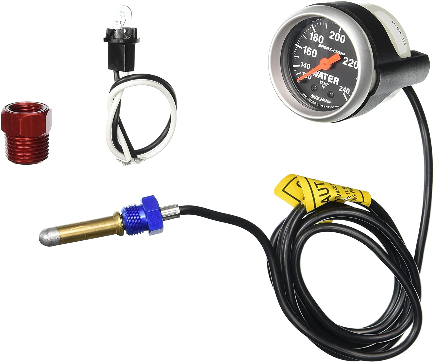 Auto Meter 3332 Sport-Comp Mechanical Water Temperature Gauge, 2 1/16