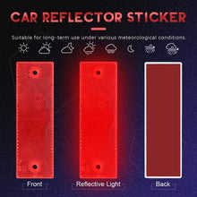 Swpeet 20Pcs Universal Red + White Plastic Rectangular Stick-on Car Reflector Sticker, Door Reflectors Interior Red + White Compatible Warning Plate Adhesive Reflector for Most Car