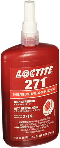 Loctite 88441 271 Threadlockers, High Strength, 250 mL, 1 in Thread, Red