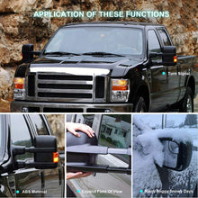 SCITOO Towing Mirrors fit for Ford F250 F350 F450 F550 Power Heated Signal Pair Mirrors 1999 2000 2001 2002 2003 2004 2005 2006 2007