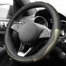 FH Group FH2007 Sleek & Sporty Genuine Leather Steering Wheel Cover (Beige) – Universal Fit for Cars Trucks & SUVs