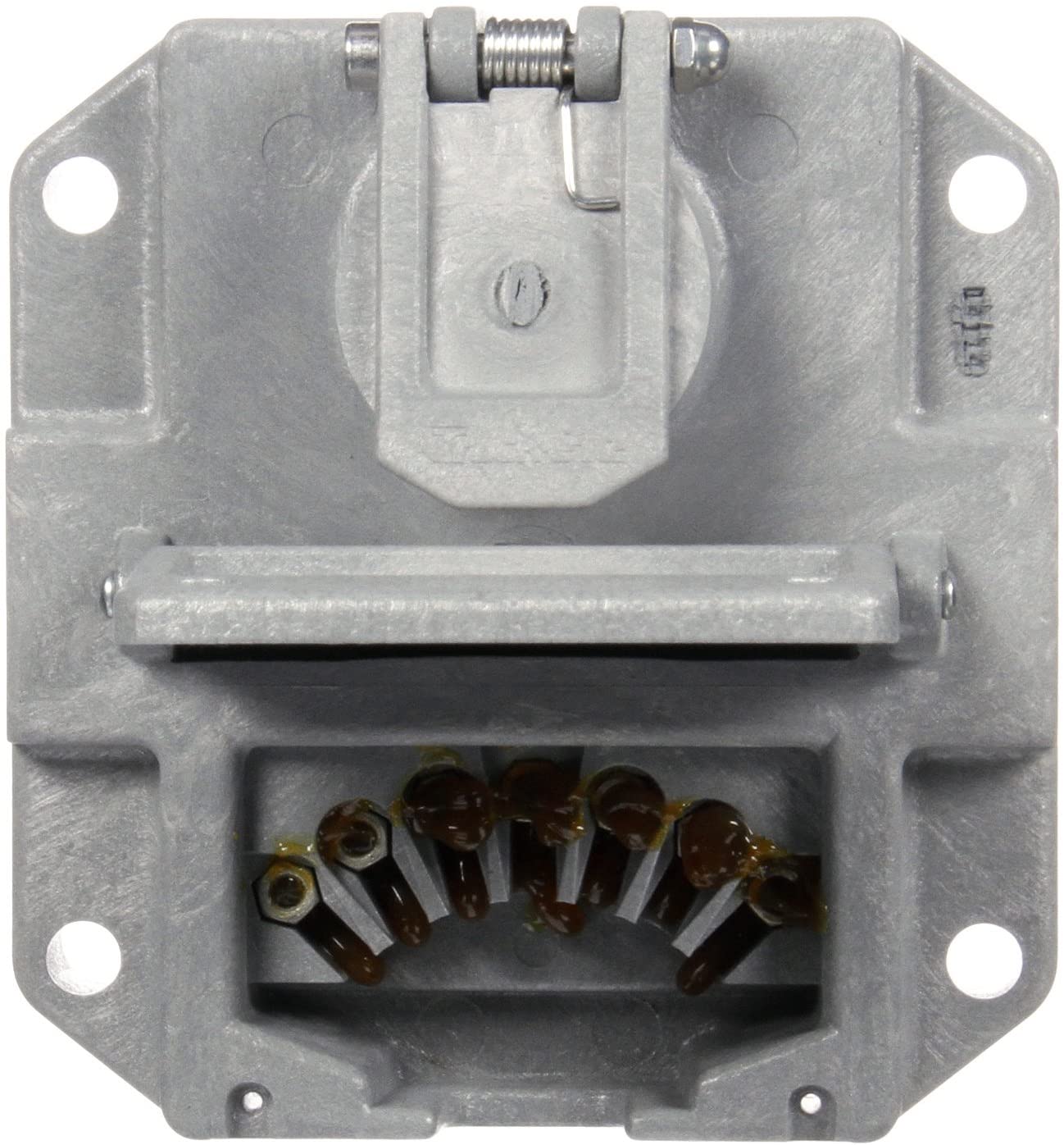 Truck-Lite 50805 Surface Mount Nose Box (50 Series, 7 Solid Pin, Grey Polycarbonate, Surface Mount, Nose Box)