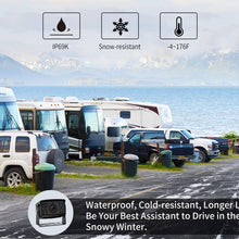 Fookoo Ⅱ HD Wired Backup Camera System, 9" Quad Split Monitor with Recording IP69 Waterproof Rear-View Side-View Cameras with Parking Lines, Reversing for RV/Truck/Trailer/Bus/Tractor/5th Wheel (DY4C)