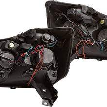 Spyder Auto (PRO-JH-NTI04-LED-BK) Nissan Titan/Armada Black Halogen LED Projector Headlight - Pair