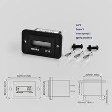 Jayron Rectangular LCD Digital Hour Meter DC 4.5-90V Resettable No Battery Required,for Small Engine Quad Bike Motorcycle Lawn Mower Snowmobile Motocross Chainsaw