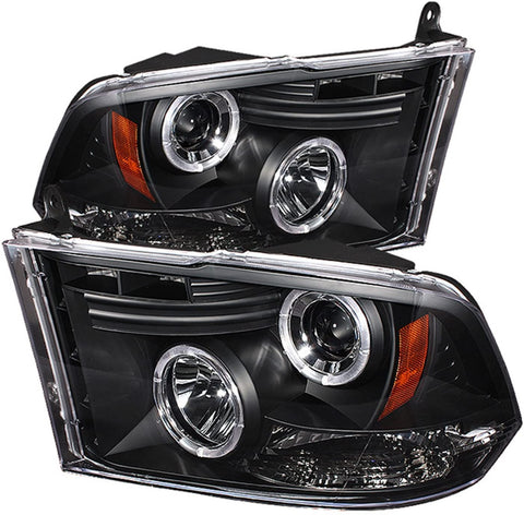 Spyder Auto Dodge Ram 1500 Black Halogen LED Projector Headlight