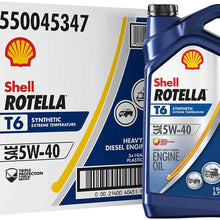 Shell Rotella T6 Full Synthetic 5W-40 Diesel Engine Oil (1-Gallon, Case of 3)