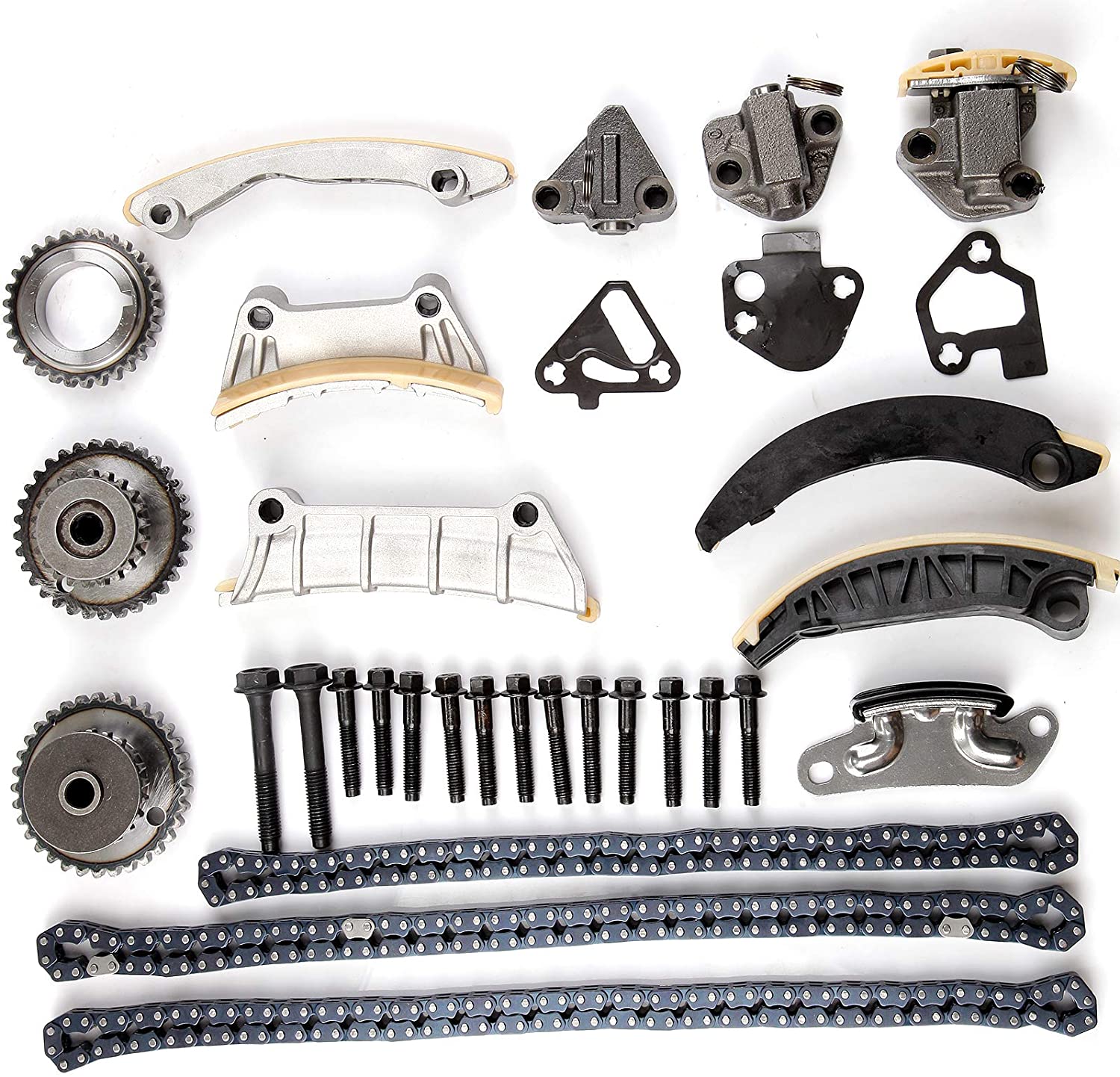 OCPTY 9-0753S Engine Timing Chain Kit replacement for 3.0L 3.6L V6 Buick Enclave Lacrosse Cadillac CTS SRX Chevy Equinox Malibu Traverse GMC Acadia