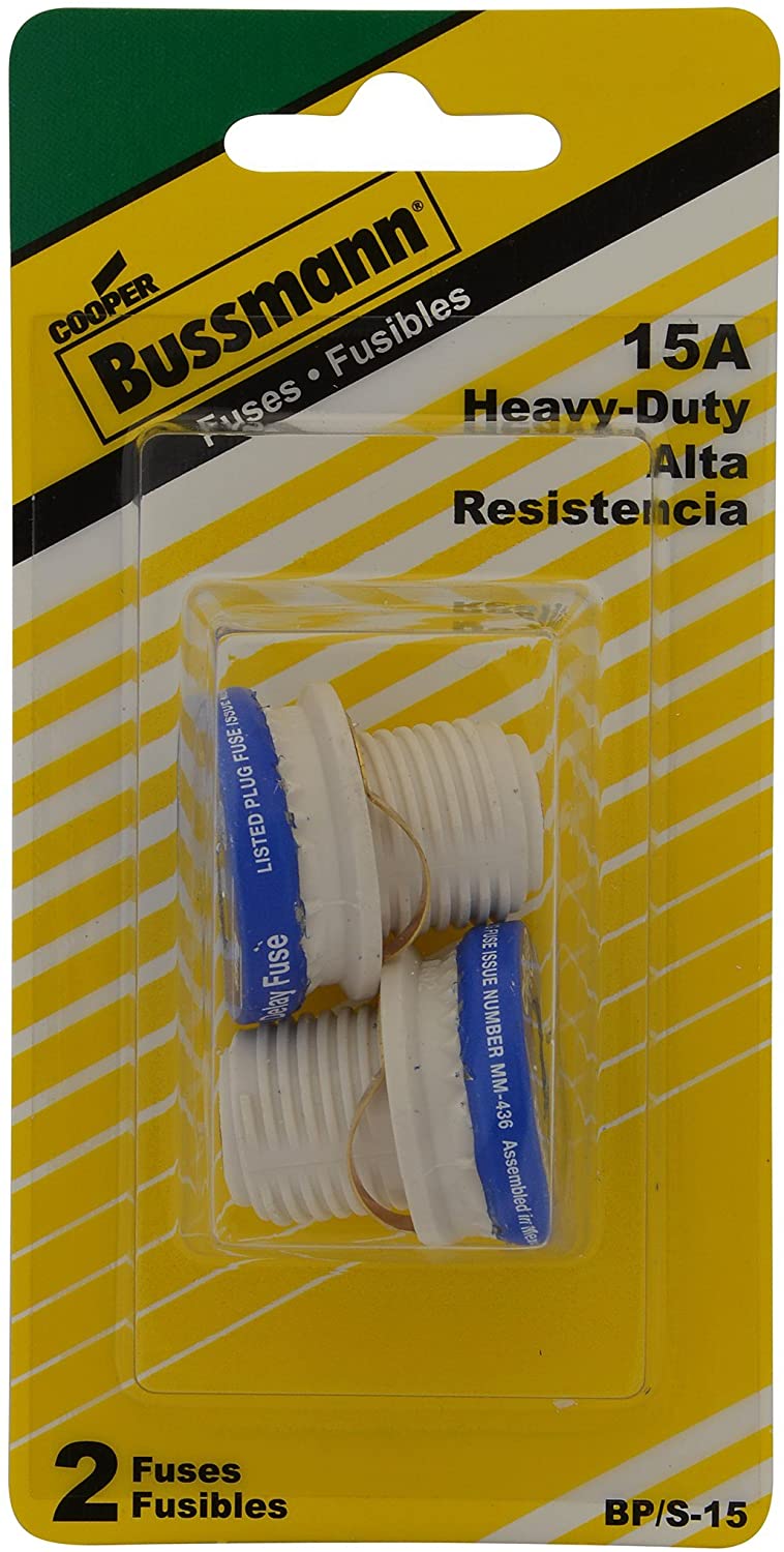 Bussman BP/S-15 15 Amp Dual-Element Time-Delay Rejection Base Fuse 2 Count