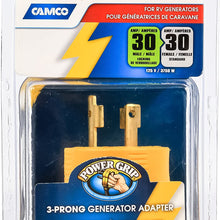 Camco PowerGrip Durable Electrical Adapter - Easy Grip for Simple and Safe Use, 30 AMP Male 15 AMP Female (55233), Yellow|Yellow