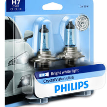 Philips H7 CrystalVision Ultra Upgraded Bright White Headlight Bulb, 2 Pack