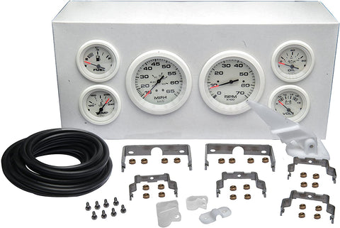 SeaStar 68388P Sierra International Arctic 6-Gauge Set Includes Fuel, Engine Oil Pressure, Speed, Tach & Water Temp Gauges