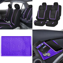 FH Group FB032102 Unique Flat Cloth Pair Set Seat Covers w. 2 Detachable Headrests,Gray/Black- Fit Most Car, Truck, SUV, or Van